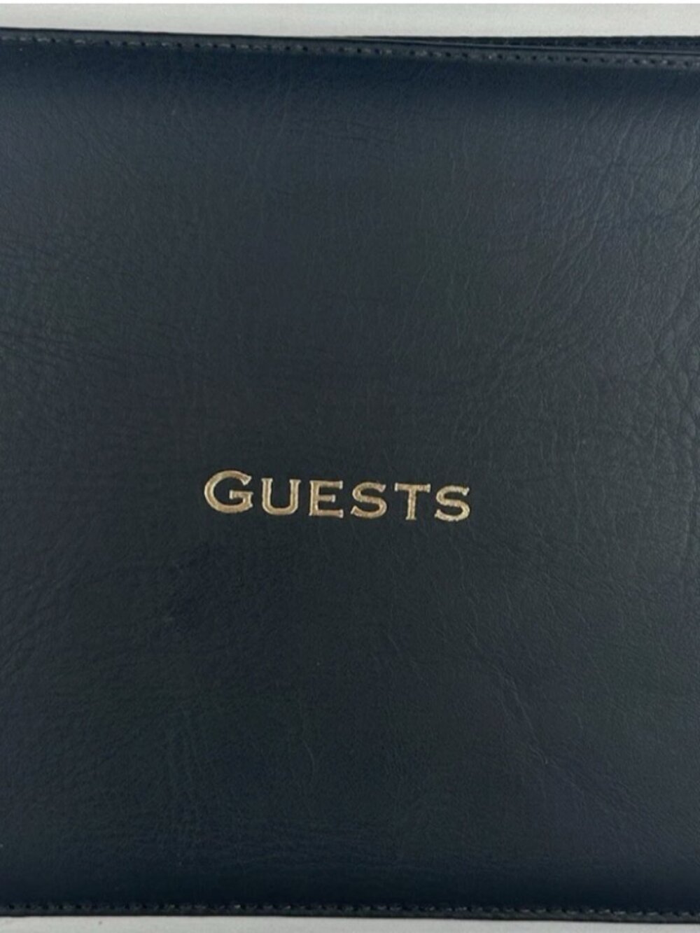 Saddler By Bosca Black Leather Guest Book Unused USA Made 9.5 X 7.25